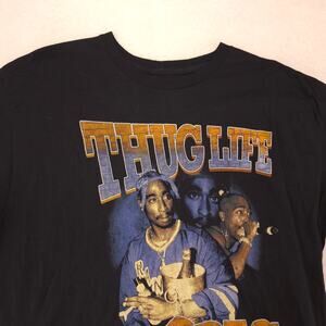 2Pac Tupac Thug Life Rap Short Sleeve T Shirt Mens Size Extra Large XL Black